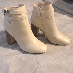 Cream colored booties from Just Fab- size 9.5